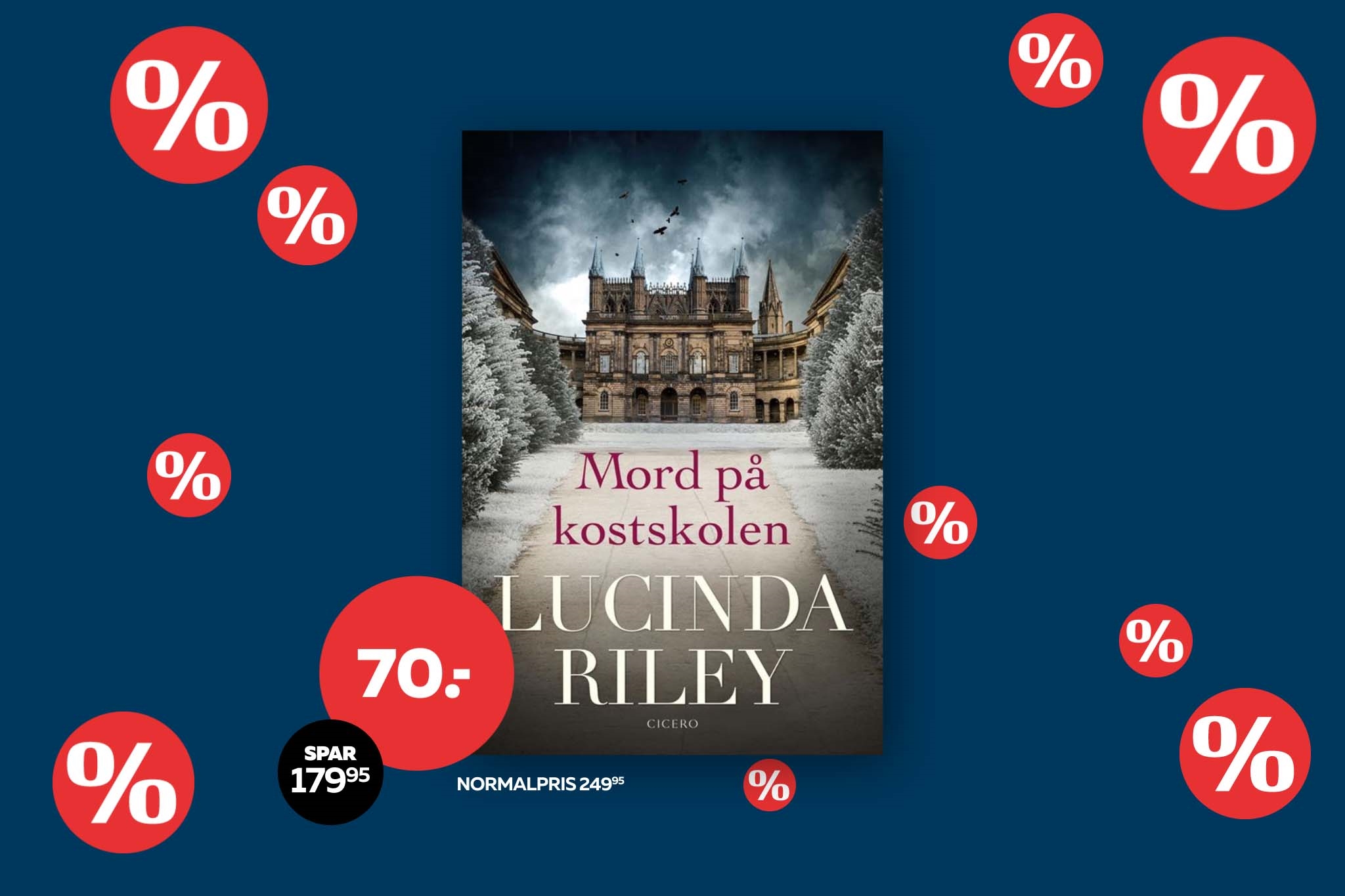 Mord på kostskolen bogudsalg