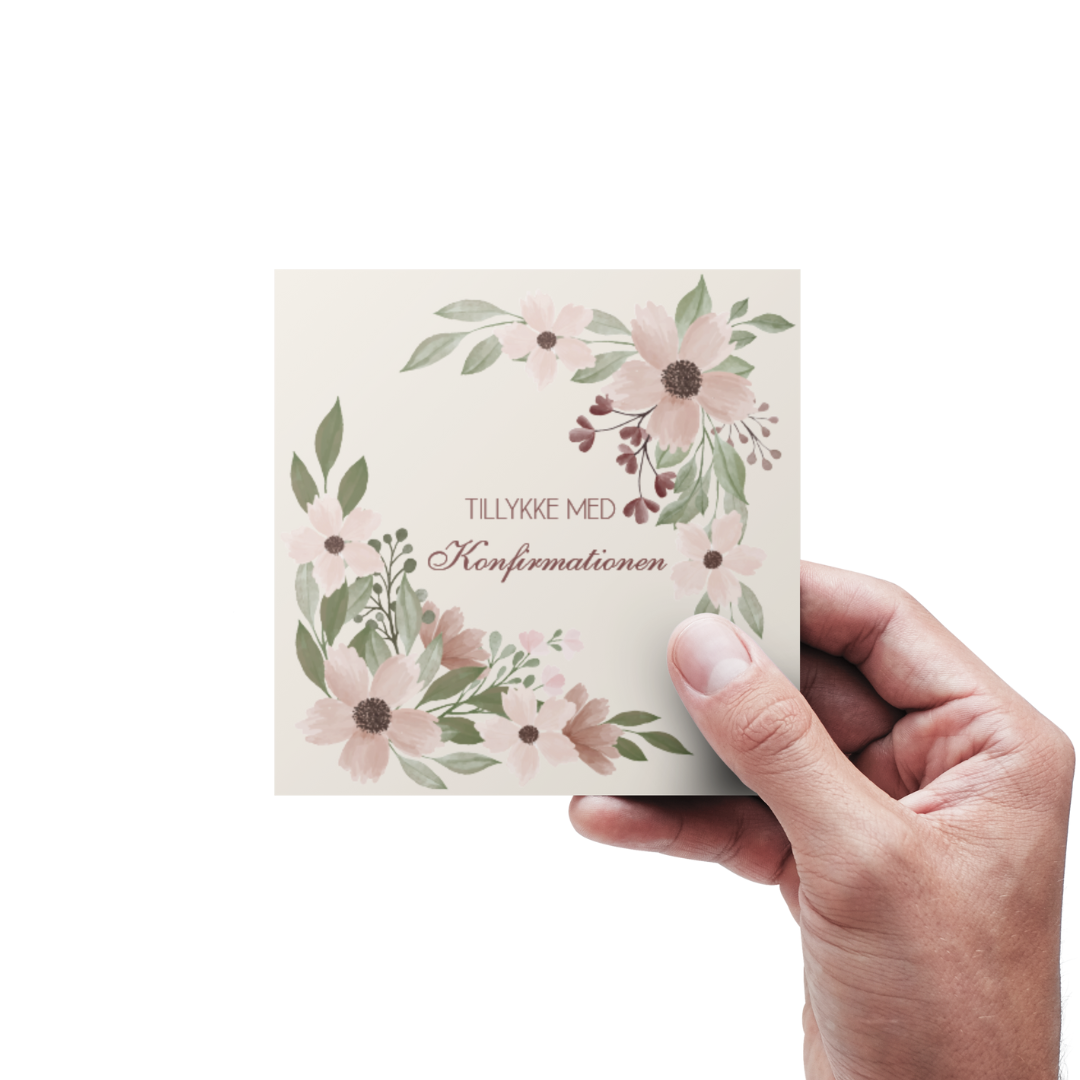 konfi blomster kort