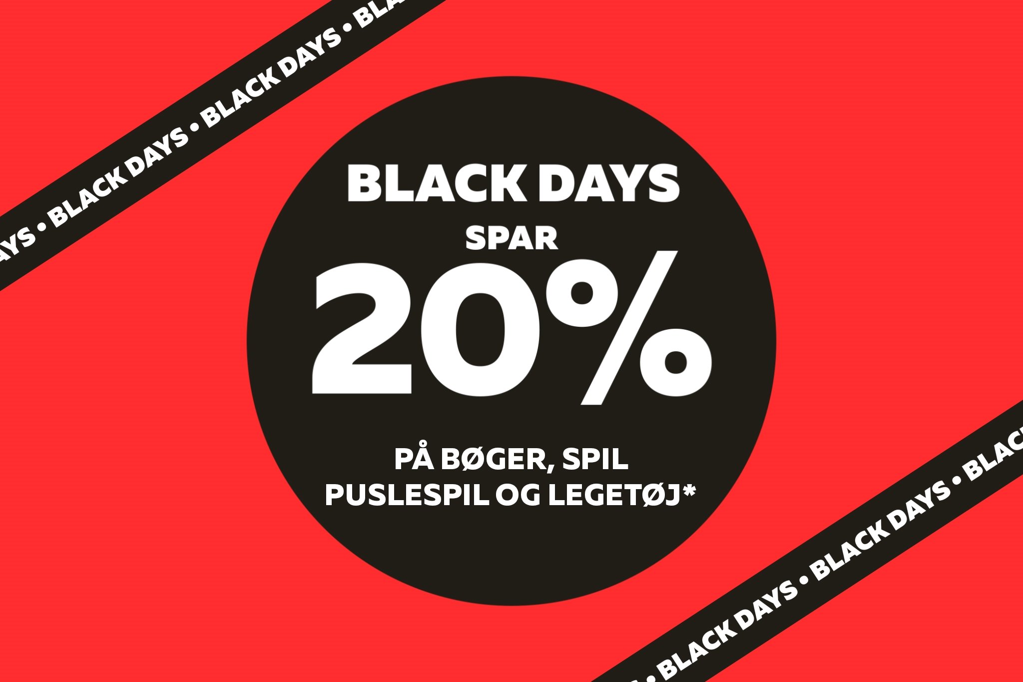 Black Days spar 20% på bøger, spil, puslespil og legetøj